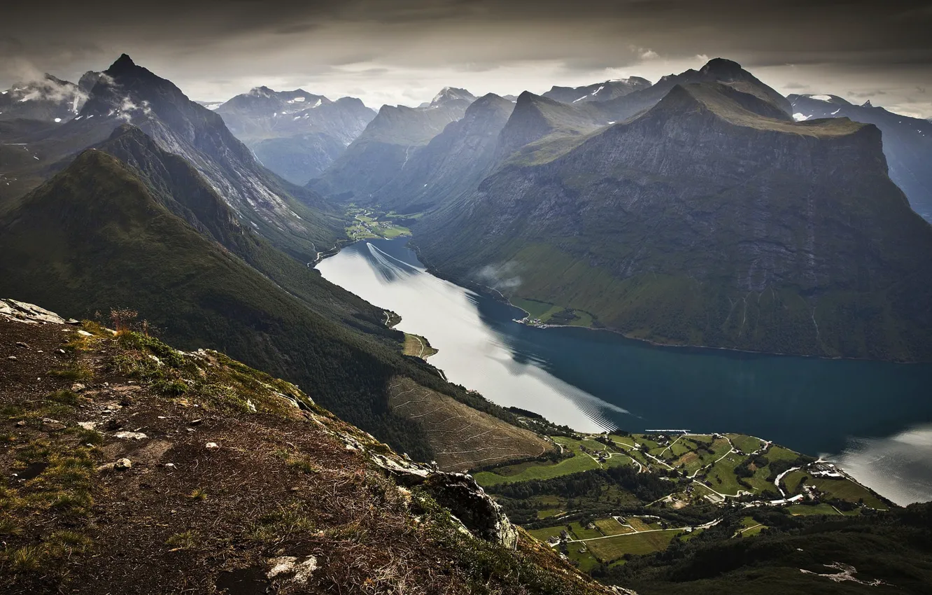 Photo wallpaper mountains, Norway, the fjord