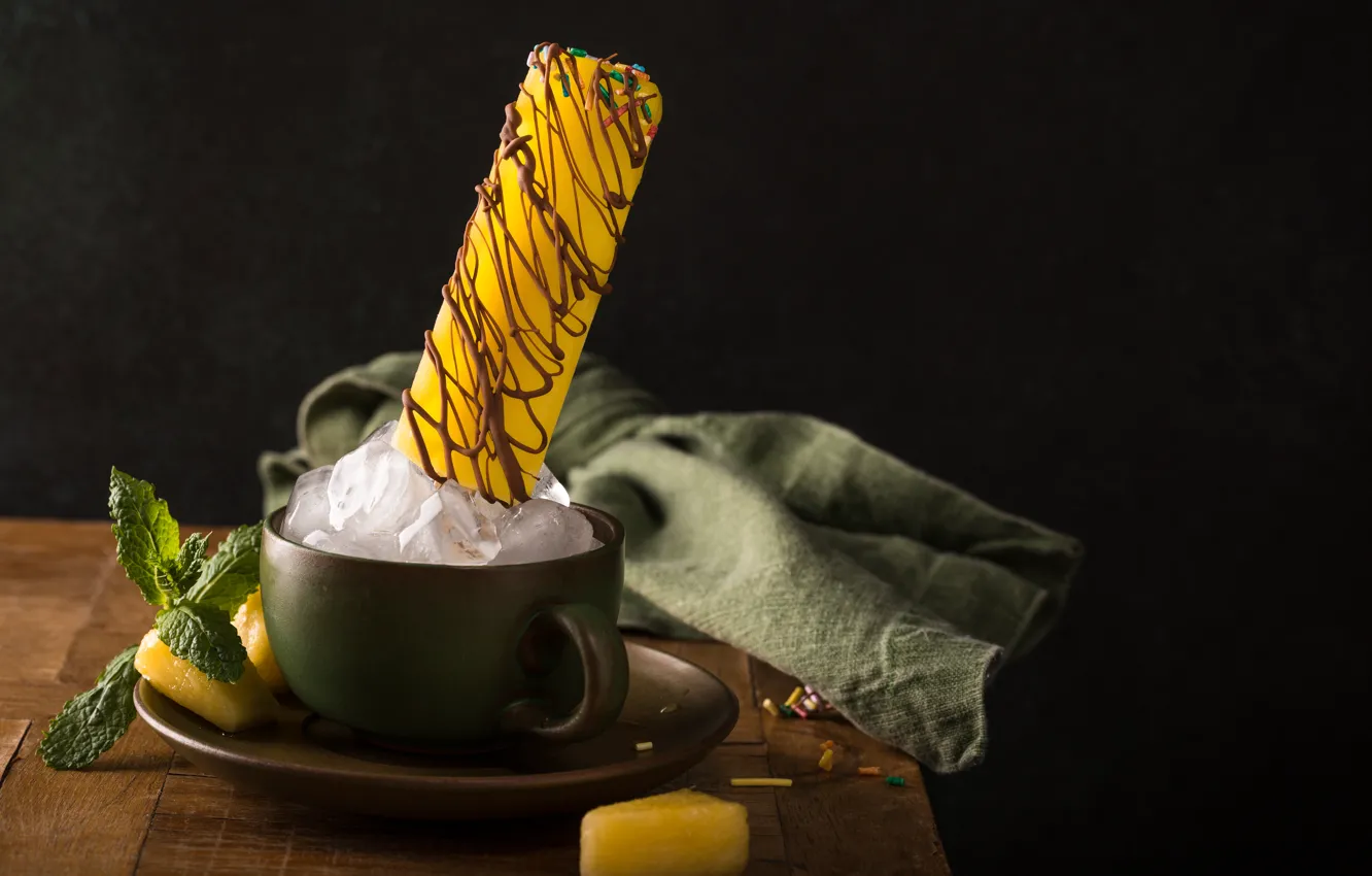 Photo wallpaper ice, chocolate, ice cream, dessert, pineapple, Iryna Melnyk