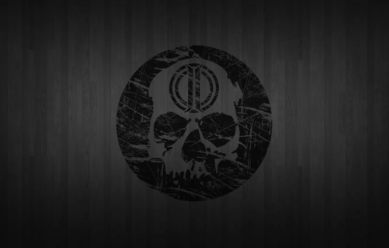 Photo wallpaper trees, dark, skull, texture