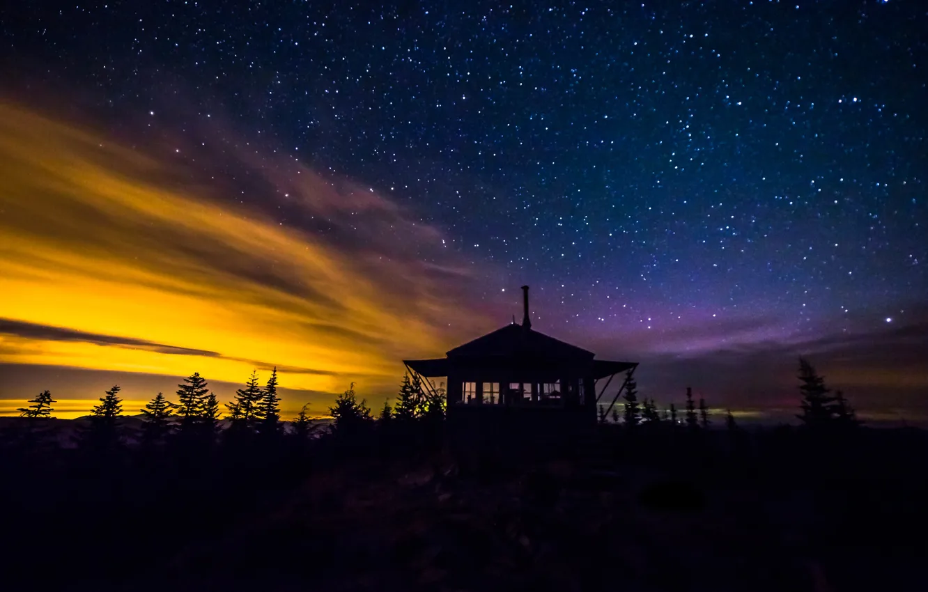 Photo wallpaper space, stars, night, nature