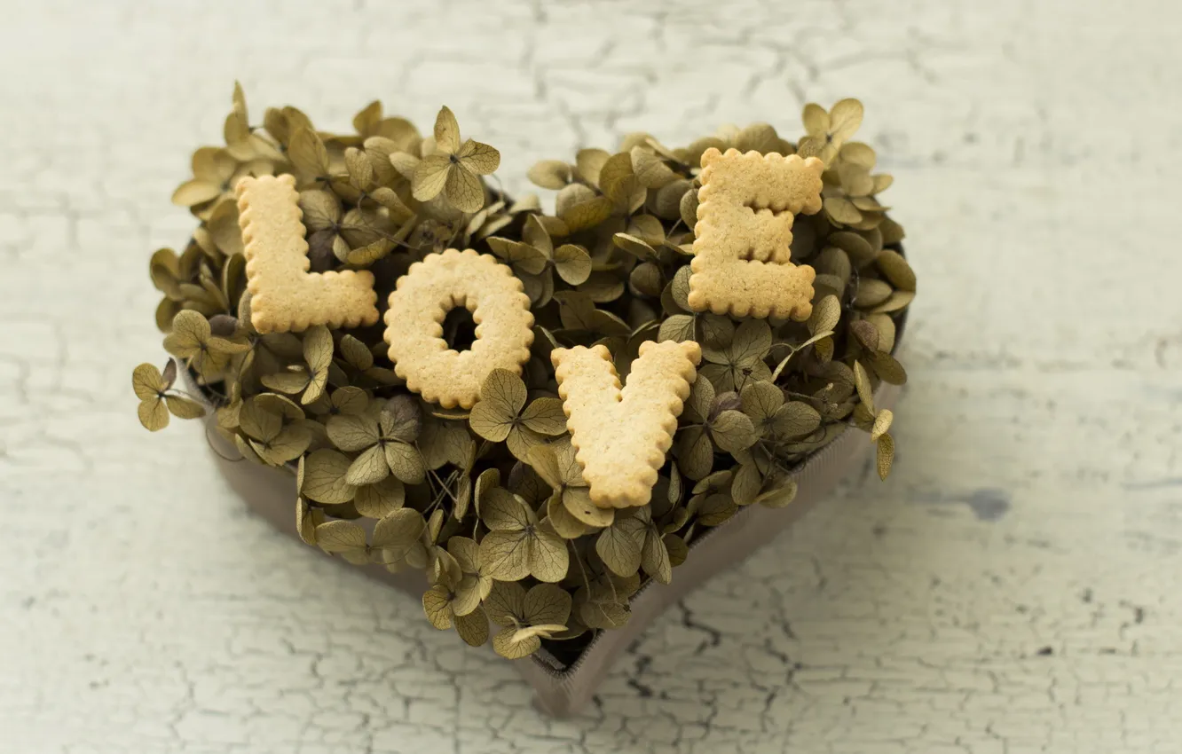 Photo wallpaper heart, cookies, love