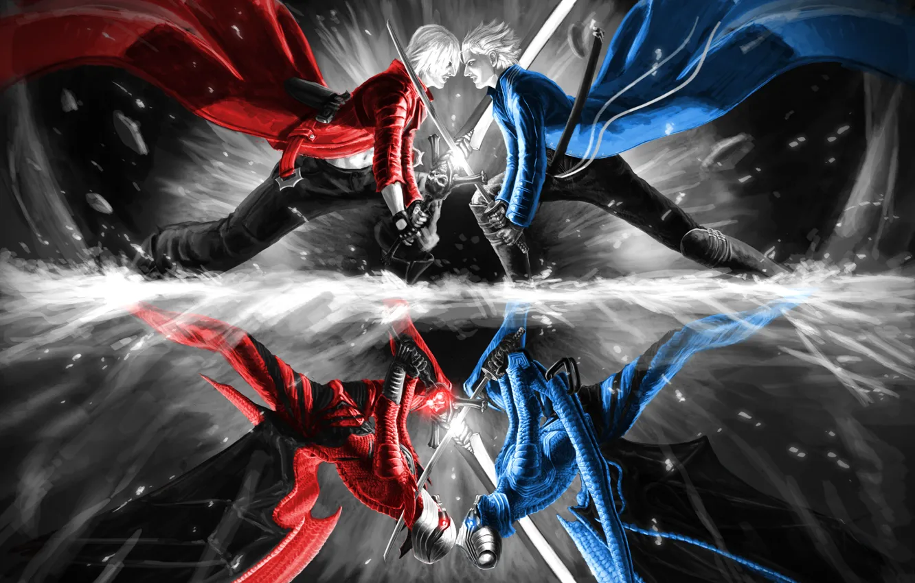 Photo wallpaper the demon, Dante, Dante, Devil May Cry, Virgil
