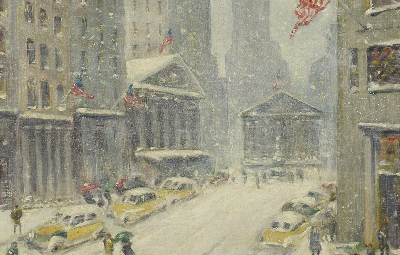 Photo wallpaper picture, the urban landscape, Guy Carleton Wiggins, Guy Wiggins, Treasury Building in the Distance, A …