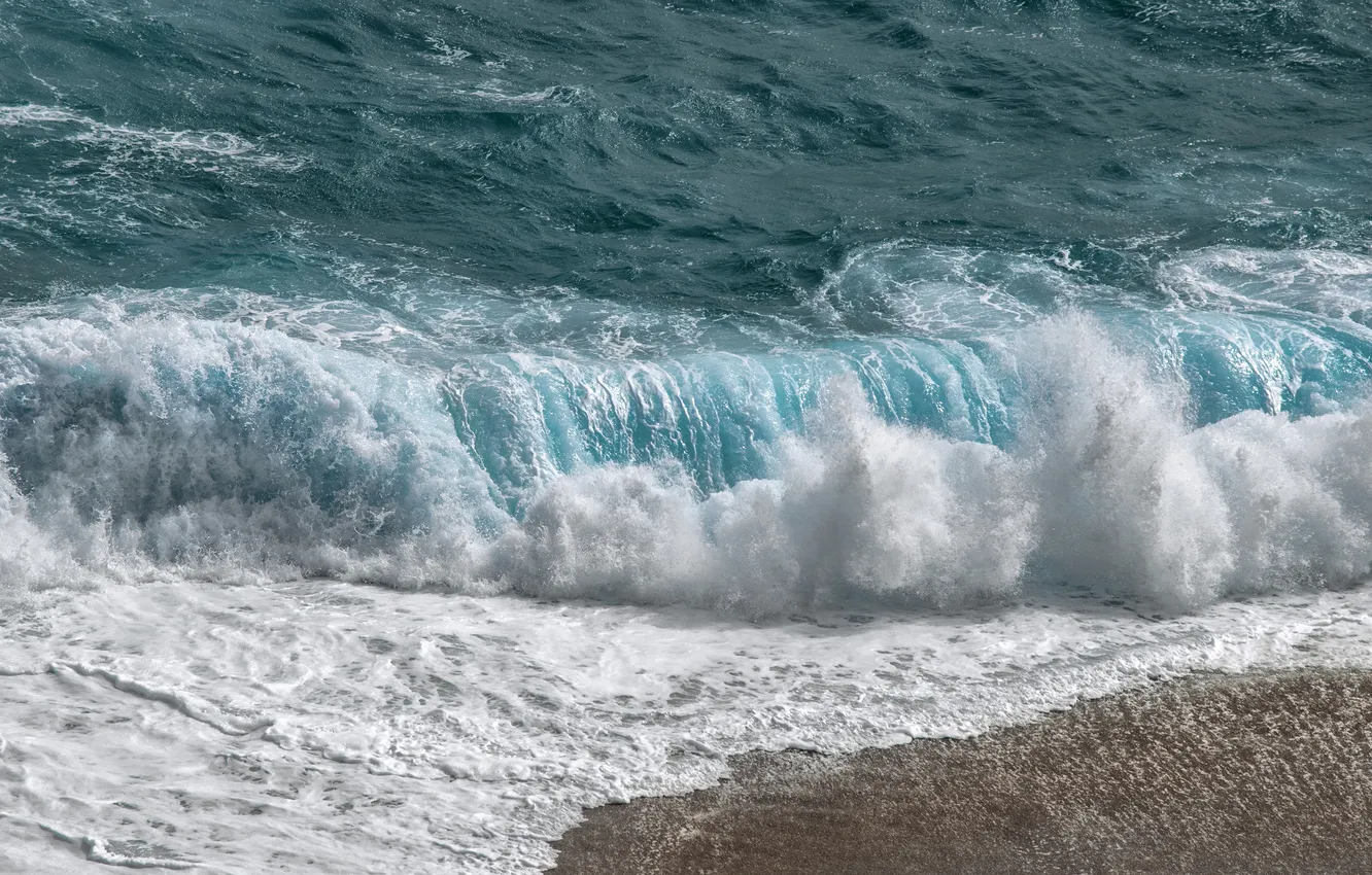 Photo wallpaper sea, wave, water, nature, shore, surf