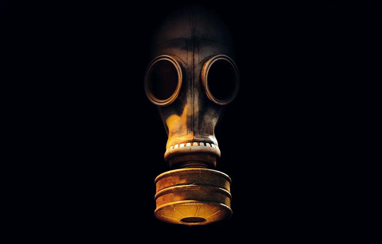 Photo wallpaper Stalker 2, dark background, gas mask