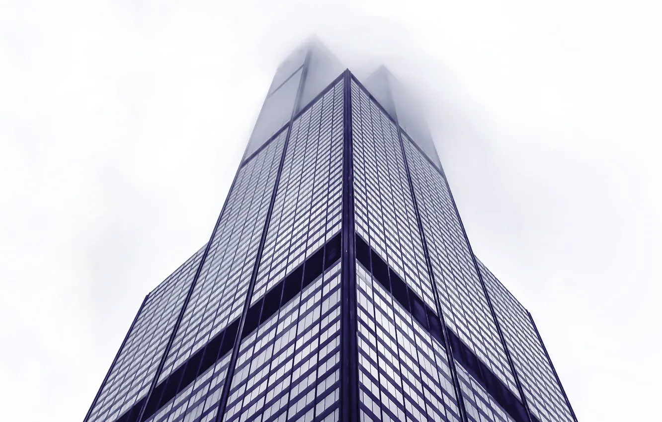 Photo wallpaper Fog, The city, Chicago, The building, City, Sky, Il, Architecture