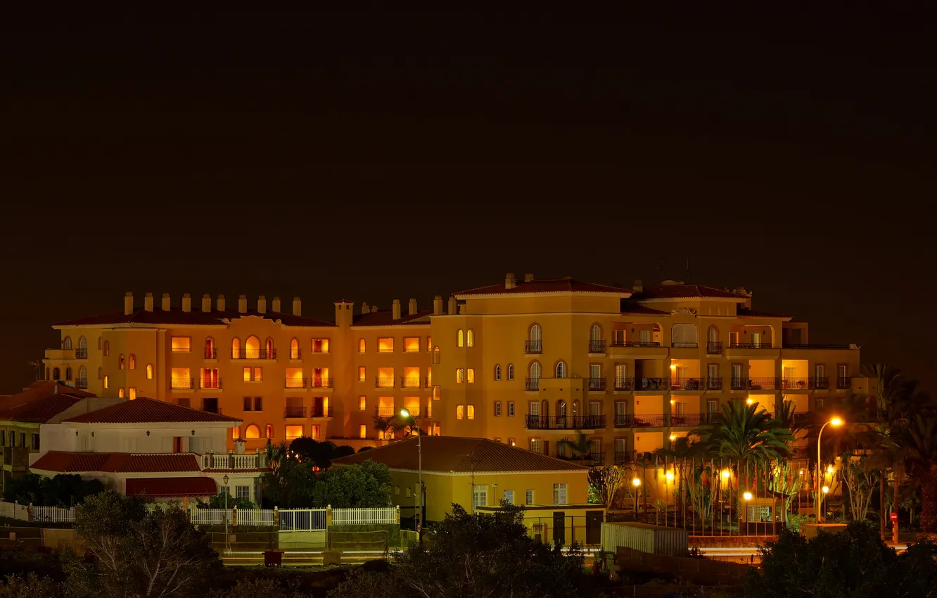 Photo wallpaper night, the city, photo, Spain, Canary, Las Palmas de Gran Canaria