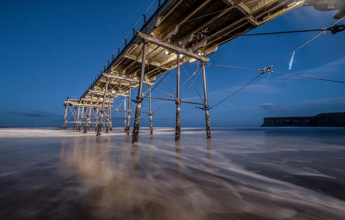 Photo wallpaper sea, landscape, bridge