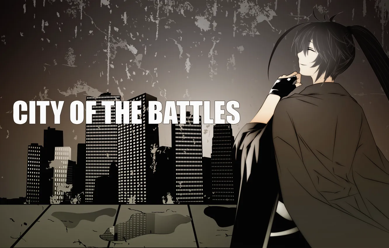 Photo wallpaper girls, anime, city of the battles