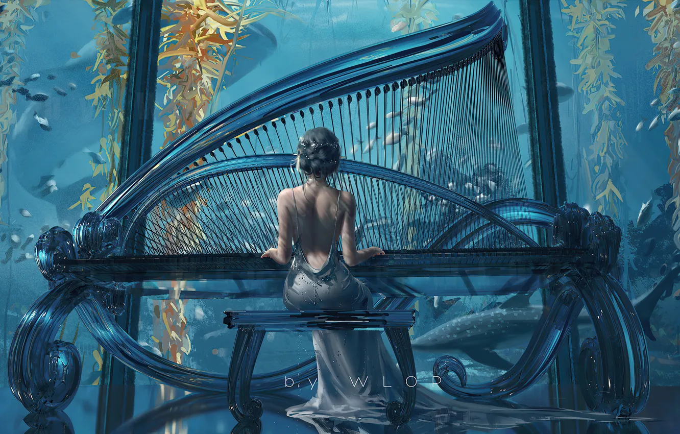 Photo wallpaper girl, Princess, by Wlop