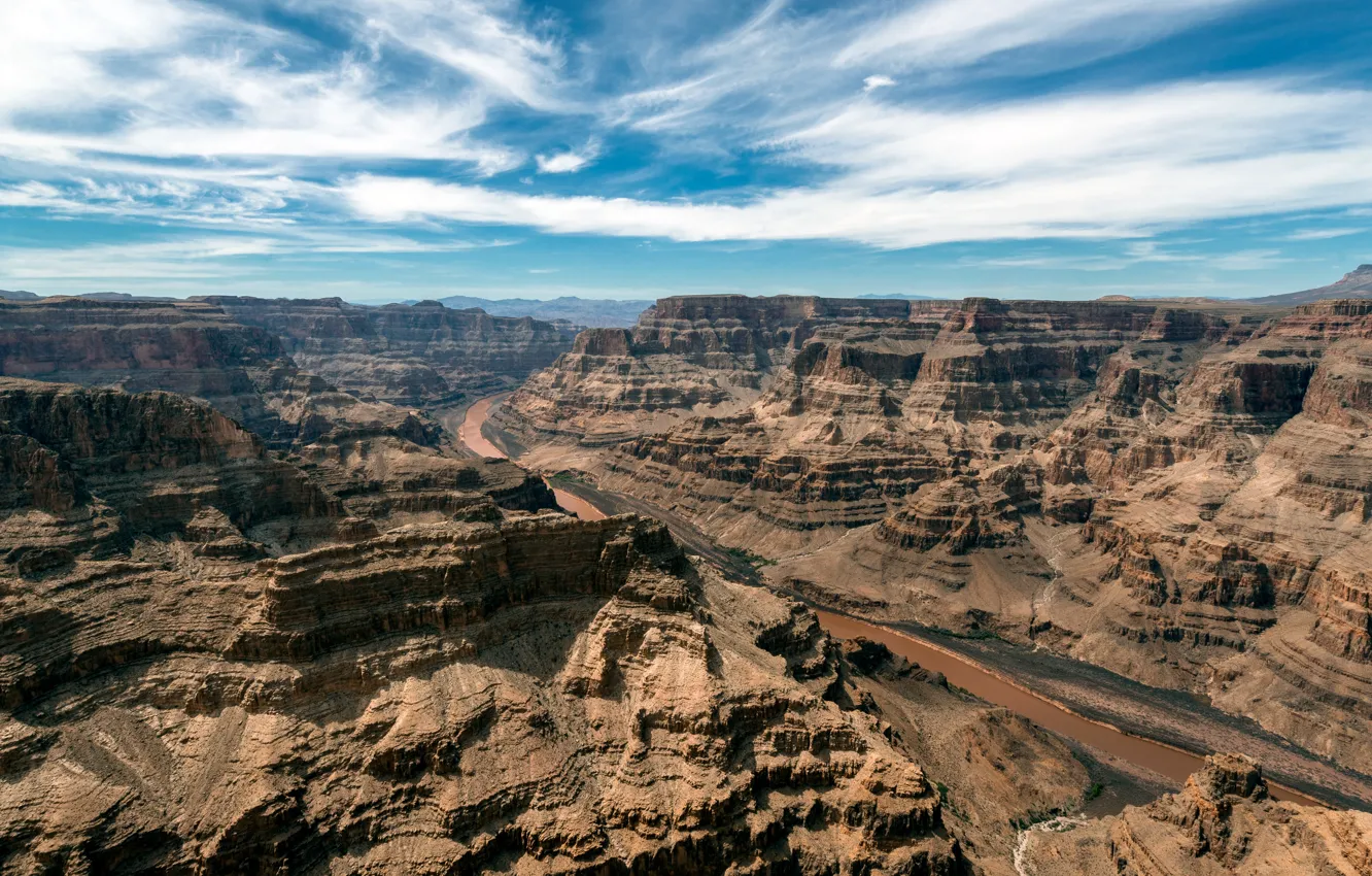 Photo wallpaper Grand, USA, river, sky, stone, Arizona, blue, water