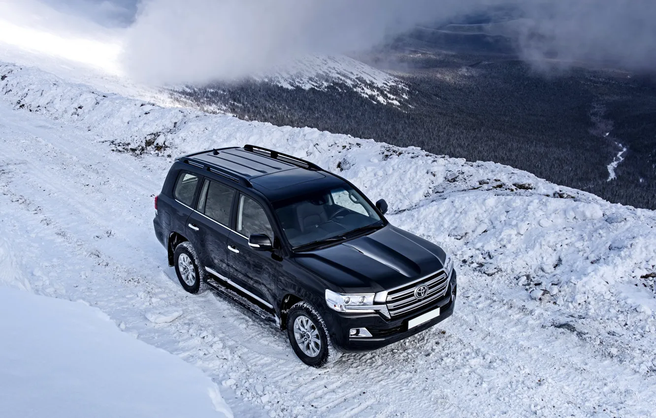 Photo wallpaper winter, mountains, Toyota, test, Land, 200, Cruiser