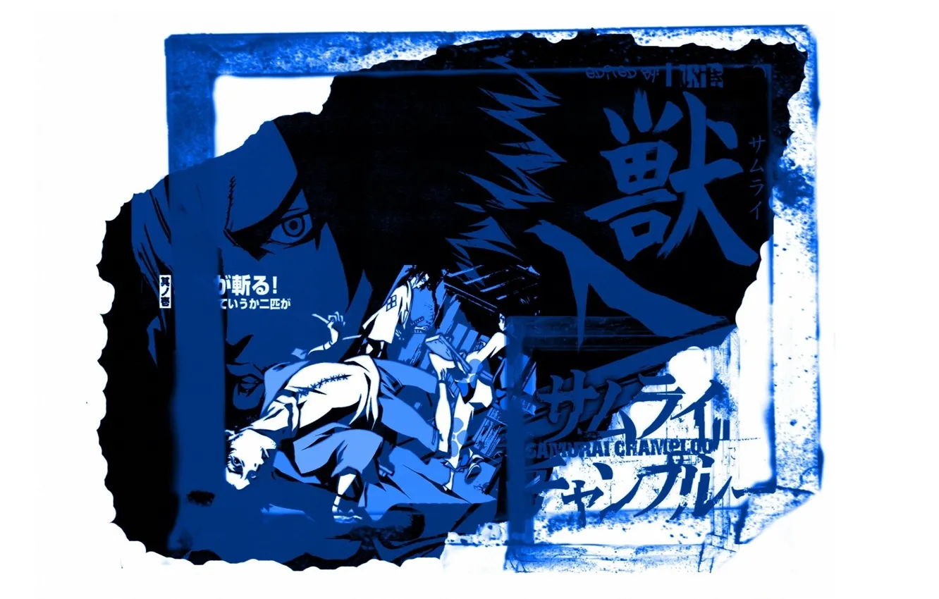Photo wallpaper katana, characters, kimono, Samurai Chanpur?, Samurai Champloo, three, art, fuu