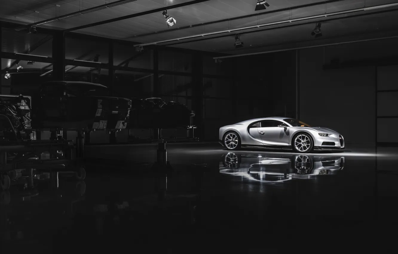 Photo wallpaper light, Bugatti, hall, Chiron