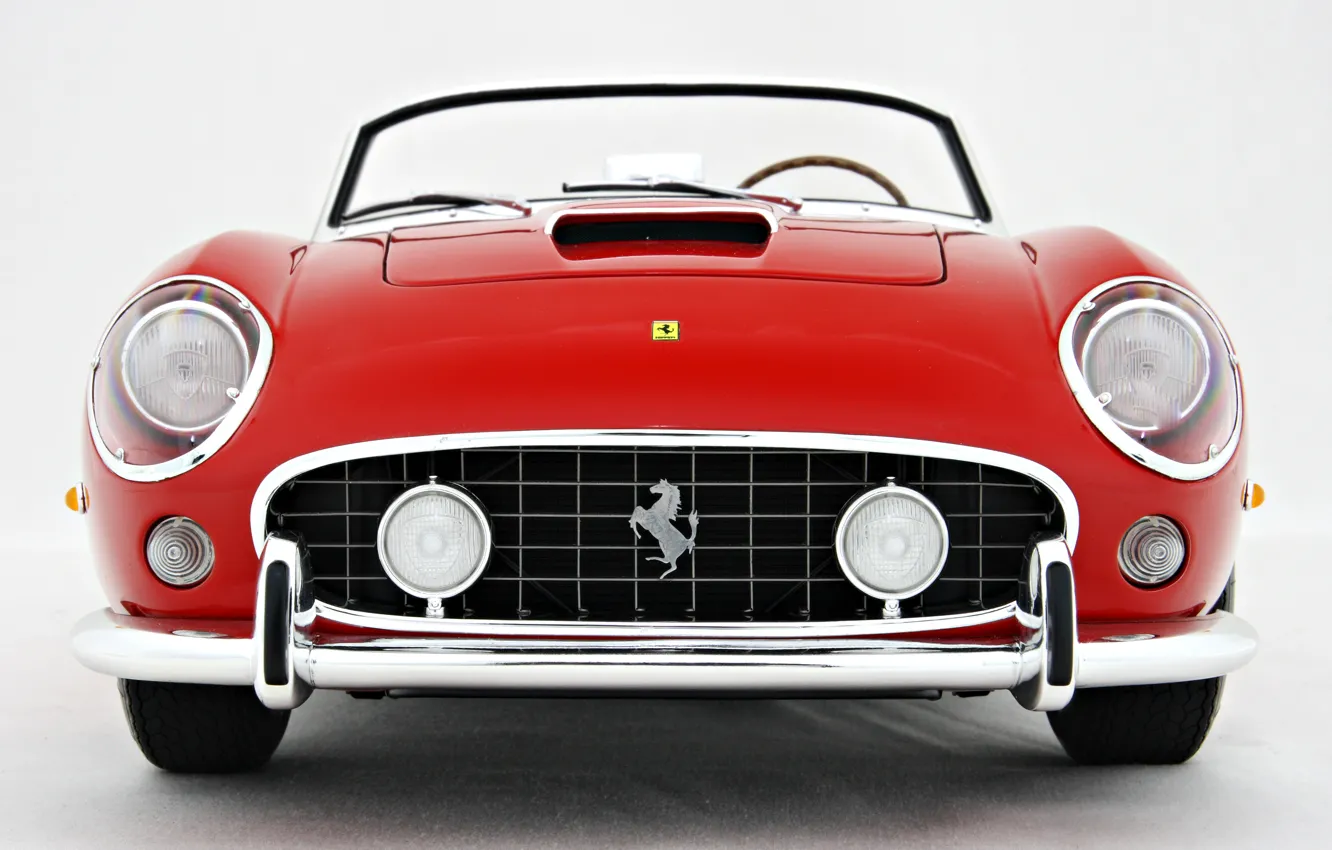 Photo wallpaper Red, logo, Retro, The hood, Ferrari, 250, Model