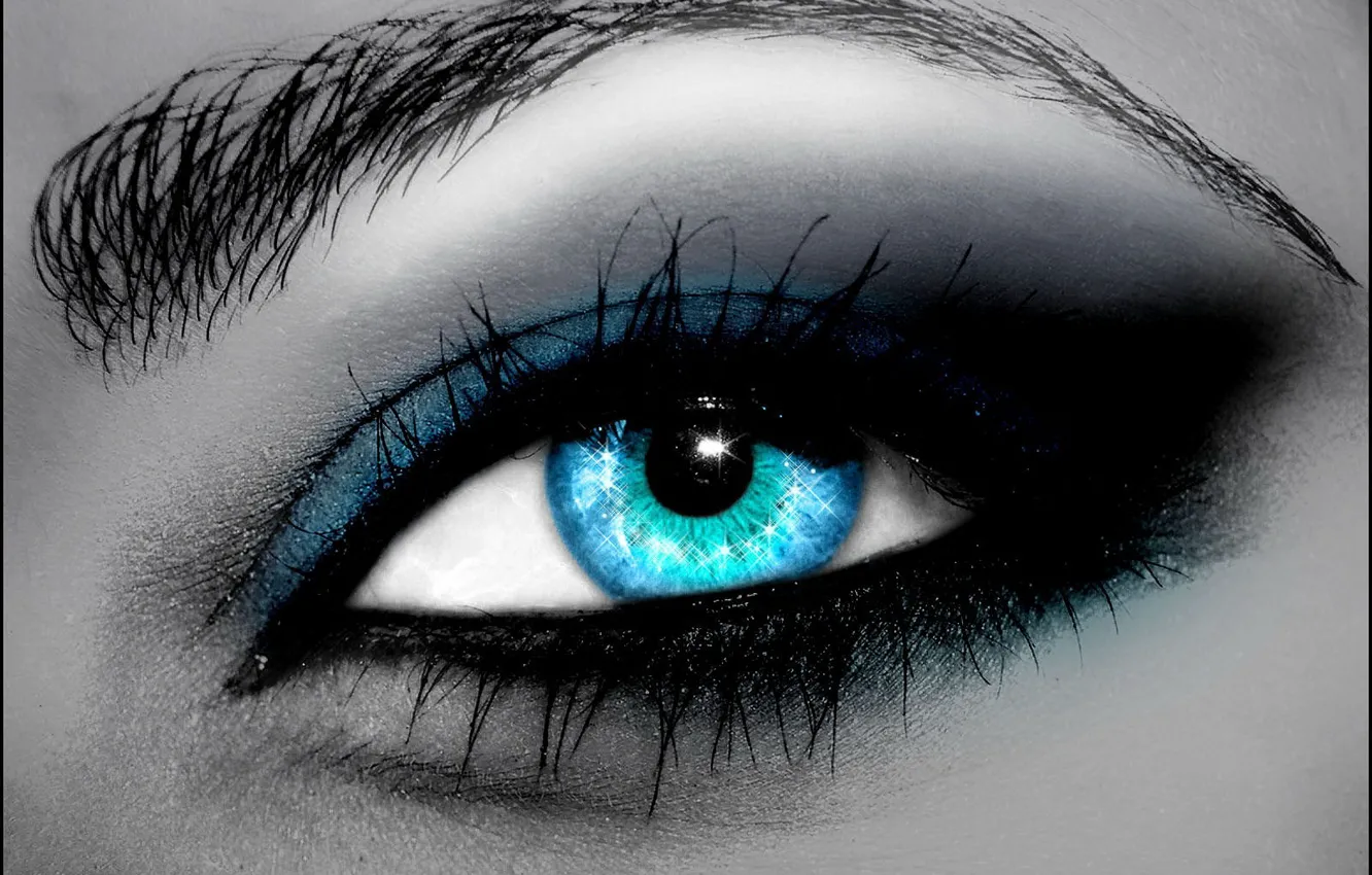 Photo wallpaper eyes, blue, fotozhaba
