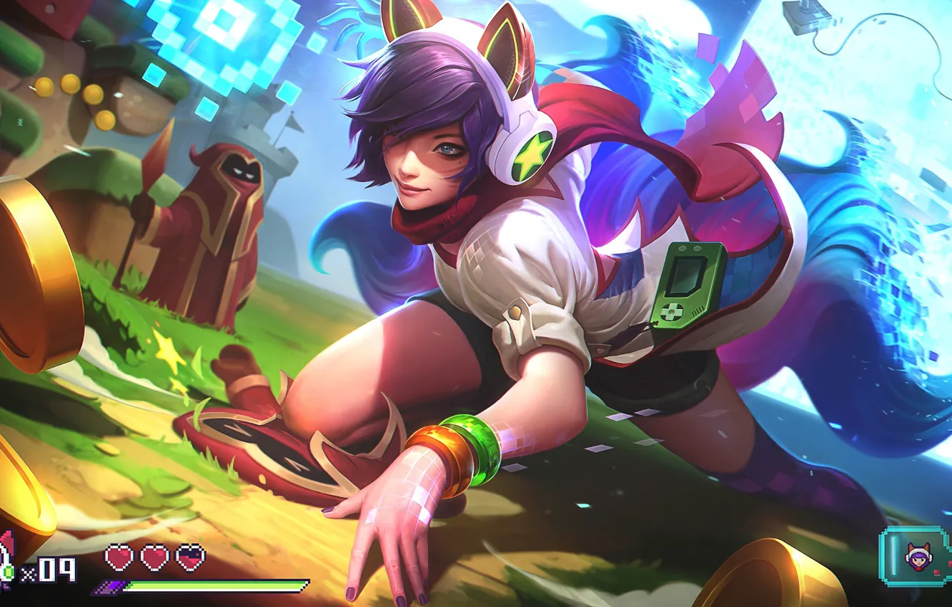 Photo wallpaper game, art, League of Legends, LoL, Ahri, arcade, skin, moba