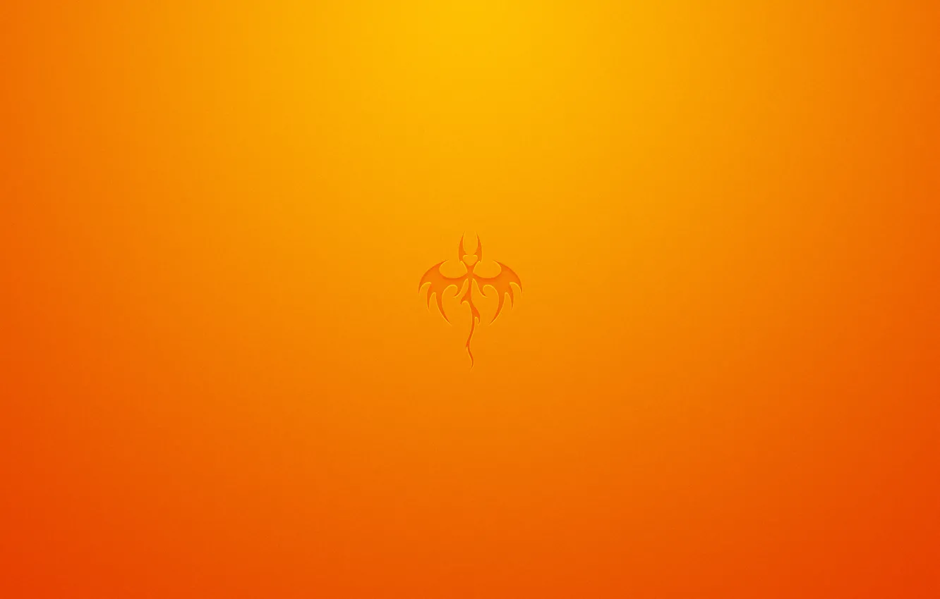 Photo wallpaper abstract, Orange, logo, minimalism, dragon