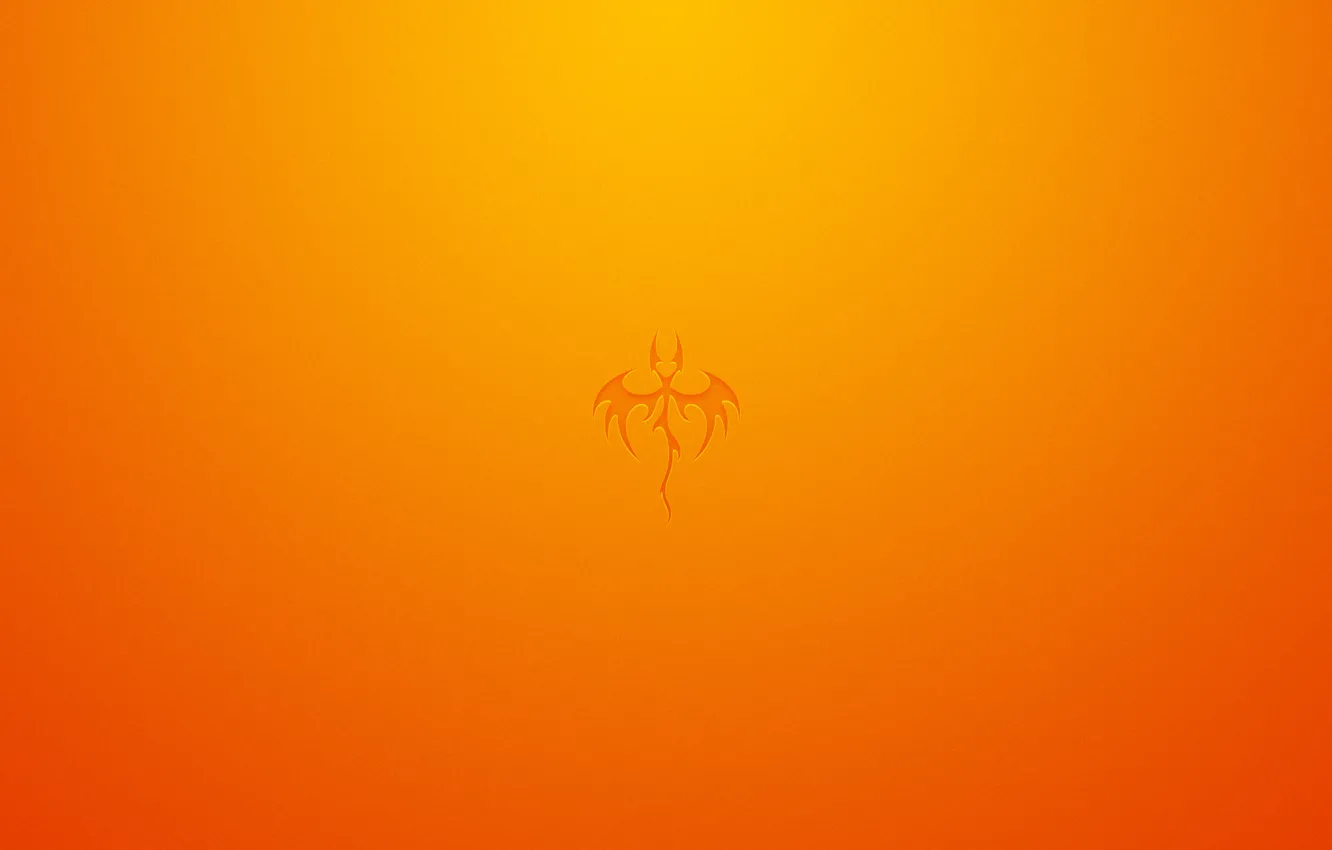 Photo wallpaper abstract, logo, orange, dragon, Minimalism