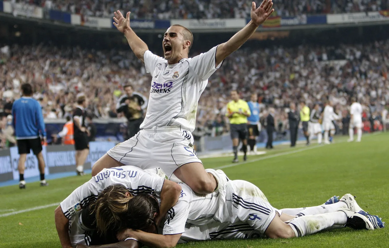 Photo wallpaper joy, victory, Cannavaro, goal, stadium, Real Madrid, Real Madrid