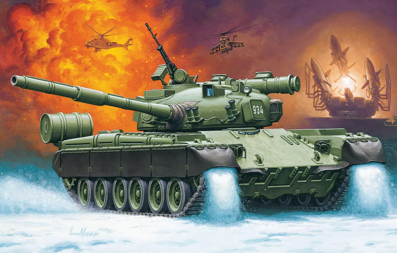 Photo wallpaper figure, Russia, Enzo Maio, main battle tank, MBT, T-80
