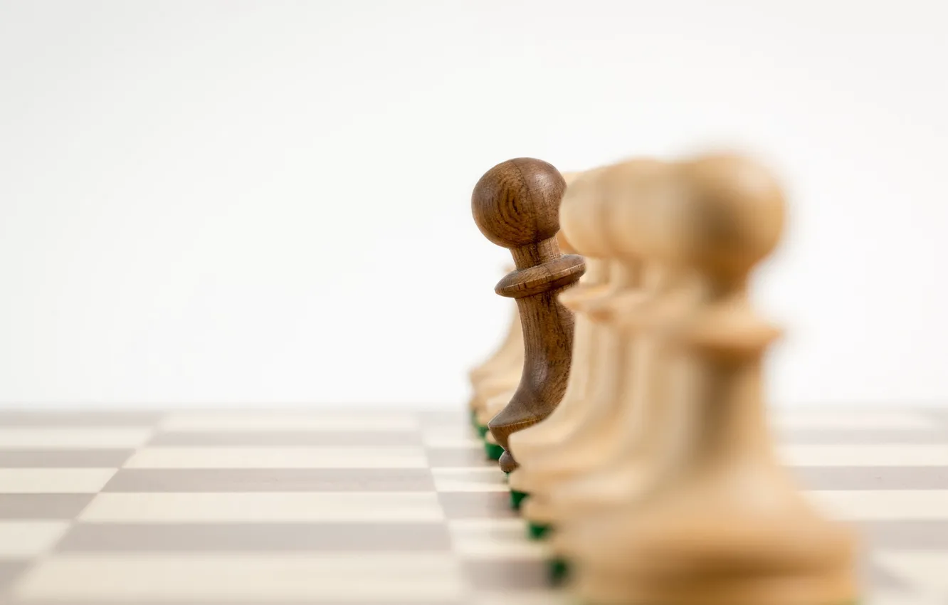 Photo wallpaper macro, chess, pawns