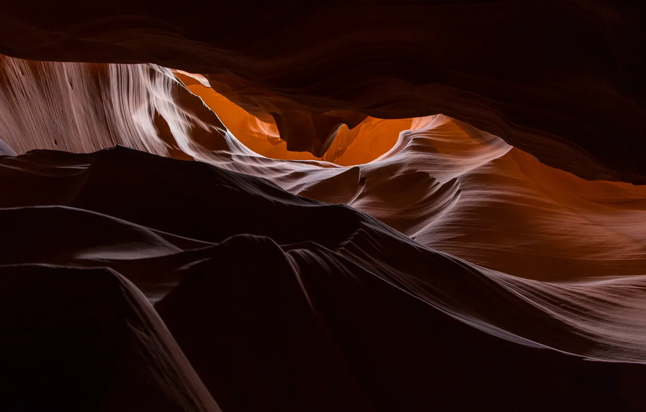 Photo wallpaper darkness, canyon, AZ, USA, America, Antelope canyon