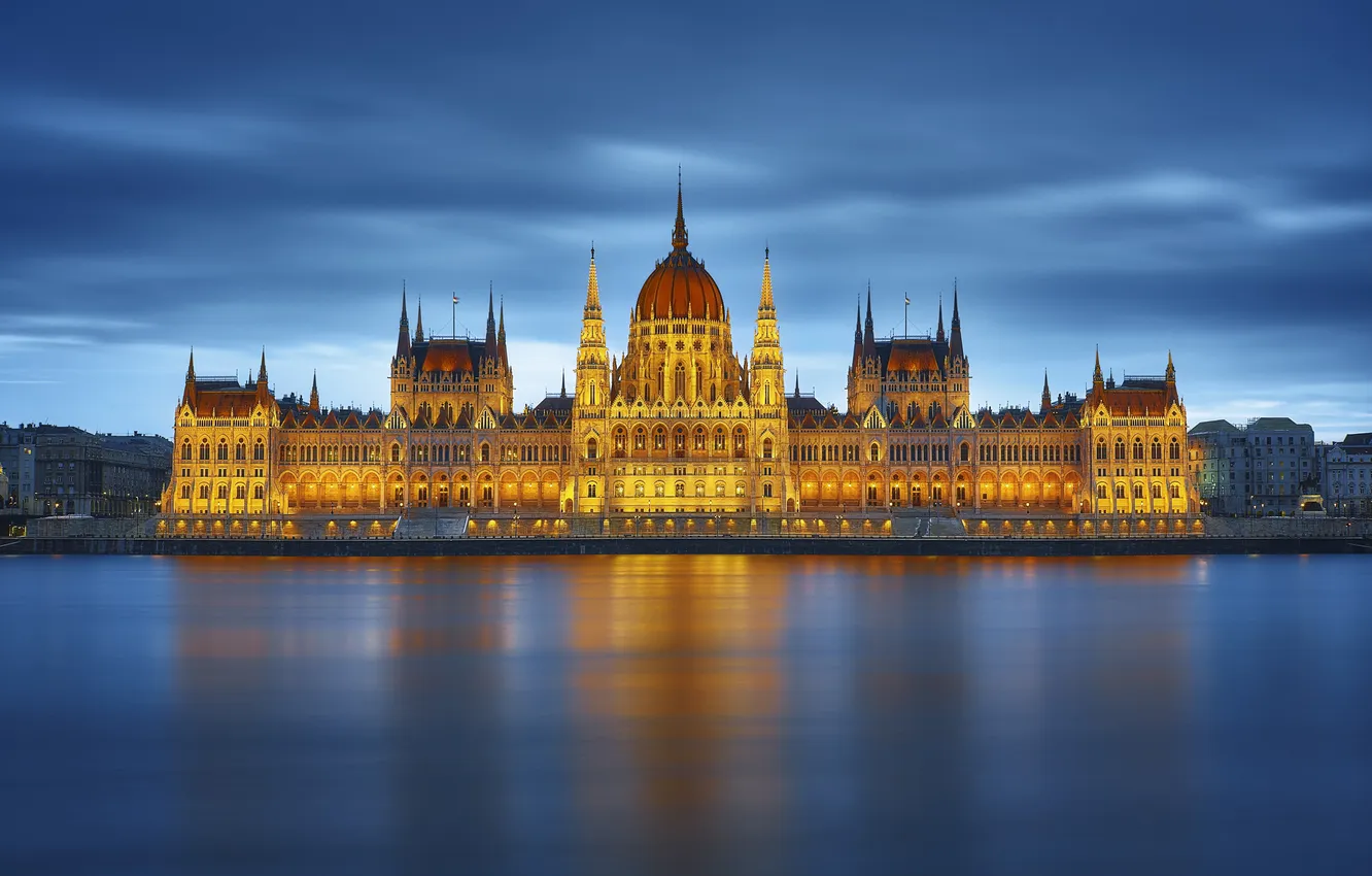 Photo wallpaper Palace, Hungary, Budapest, the Parliament building