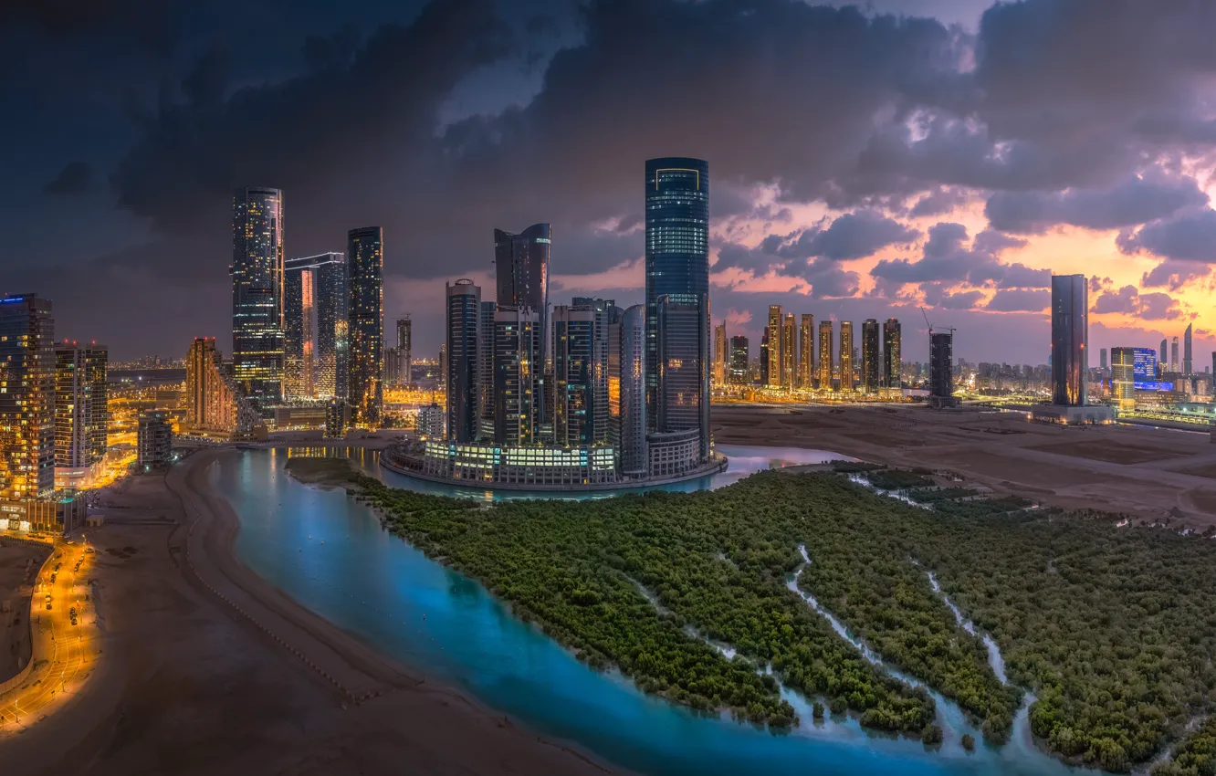 Photo wallpaper clouds, view, beauty, Abu Dhabi, ☁