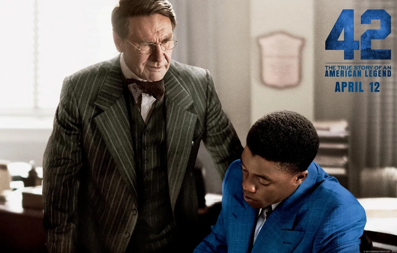 Photo wallpaper Harrison Ford, Harrison Ford, Chadwick Boseman, Jackie Robinson, Chadwick Bosman