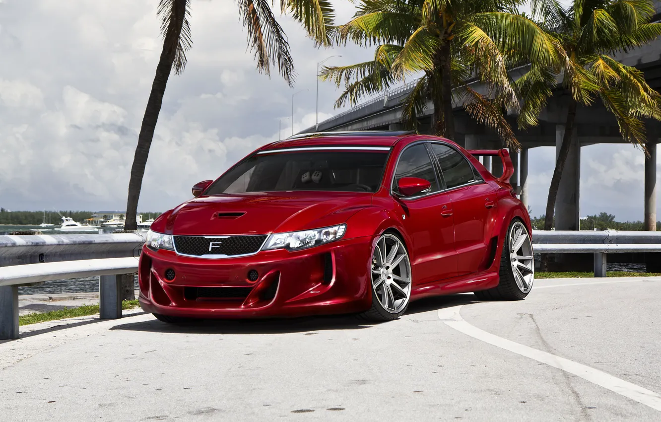 Photo wallpaper red, tuning, Kia, Kii, Cerato