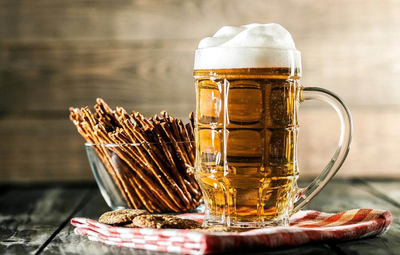 Photo wallpaper beer, alcohol, drink, straws