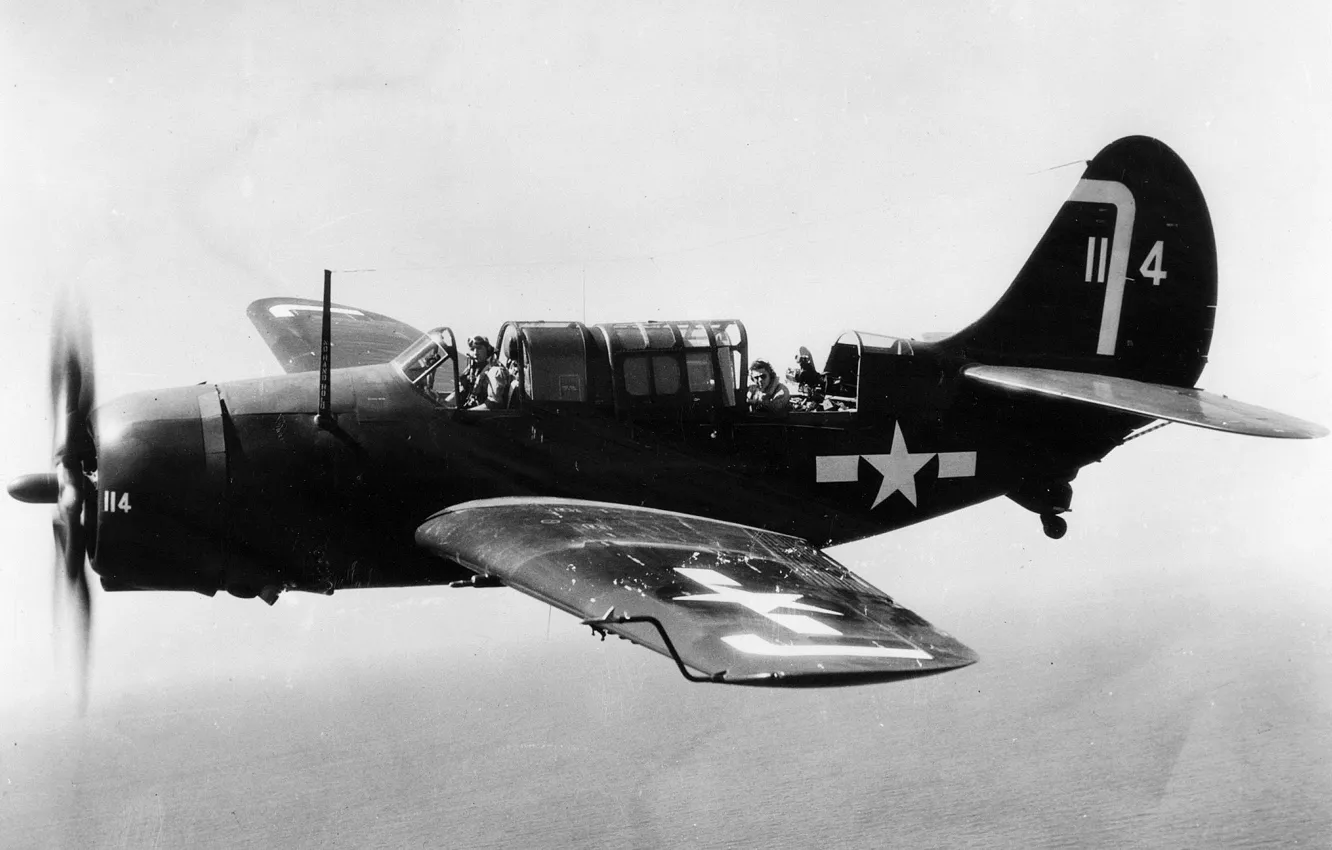 Photo wallpaper flight, retro, the plane, pilot, bomber, Board-shooter, Curtiss, Helldiver