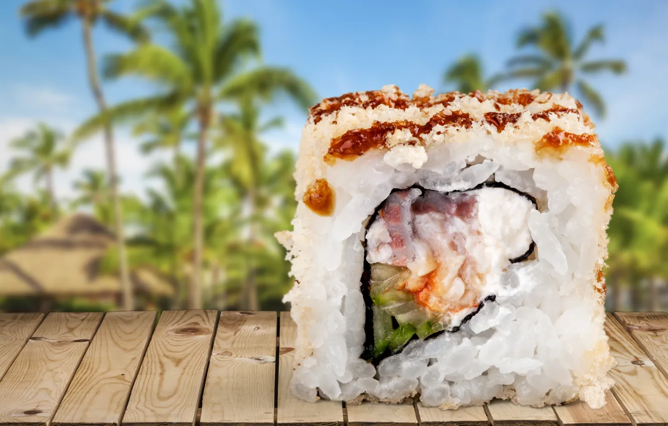 Photo wallpaper sushi, sushi, rolls, japanese, seafood