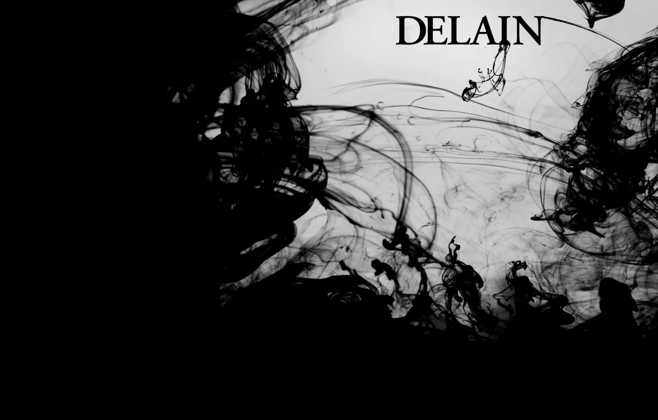 Photo wallpaper style, music, Delain, black and white