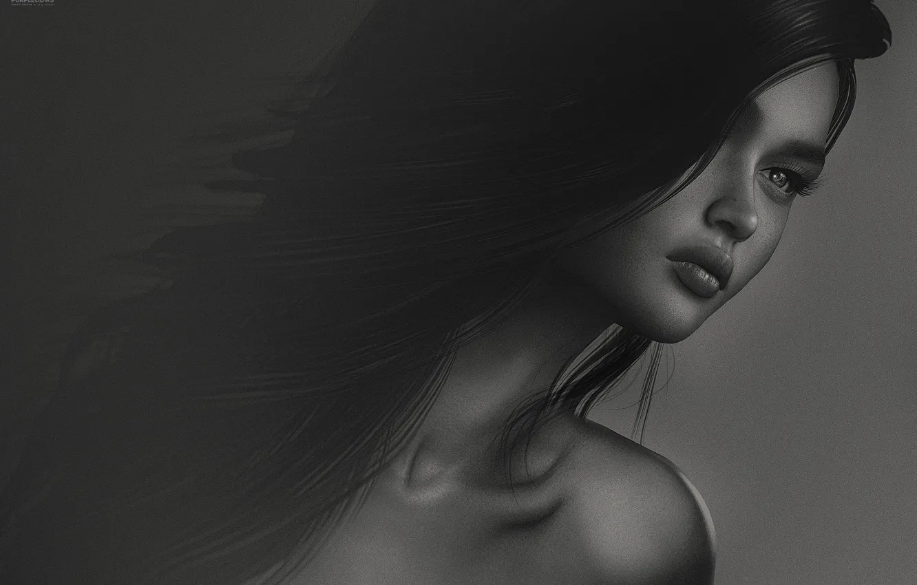 Photo wallpaper girl, mood, hair, beauty