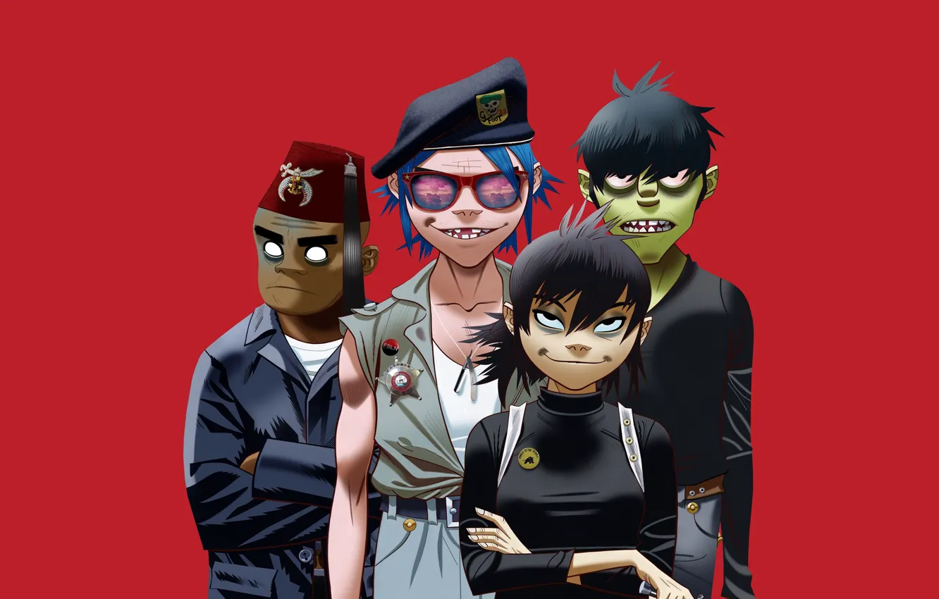Photo wallpaper gorillaz, alternative rock, alternative rock, Damon Alban, Daion Albarn, trip hop, trip hop, English virtual …