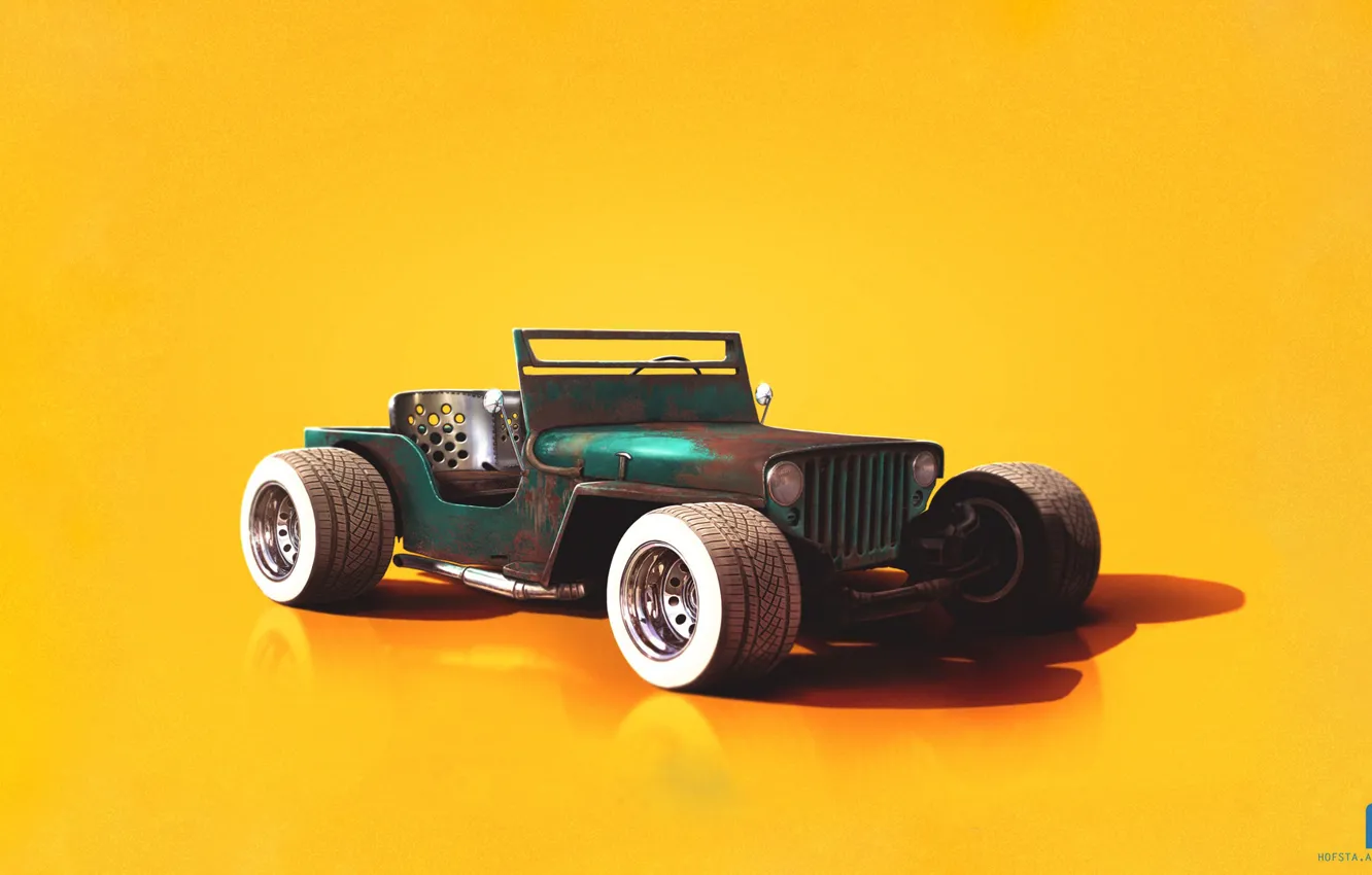 Photo wallpaper Concept, Auto, Machine, Orange, Art, Art, Jeep, Hofsta - Aaron Hofsass
