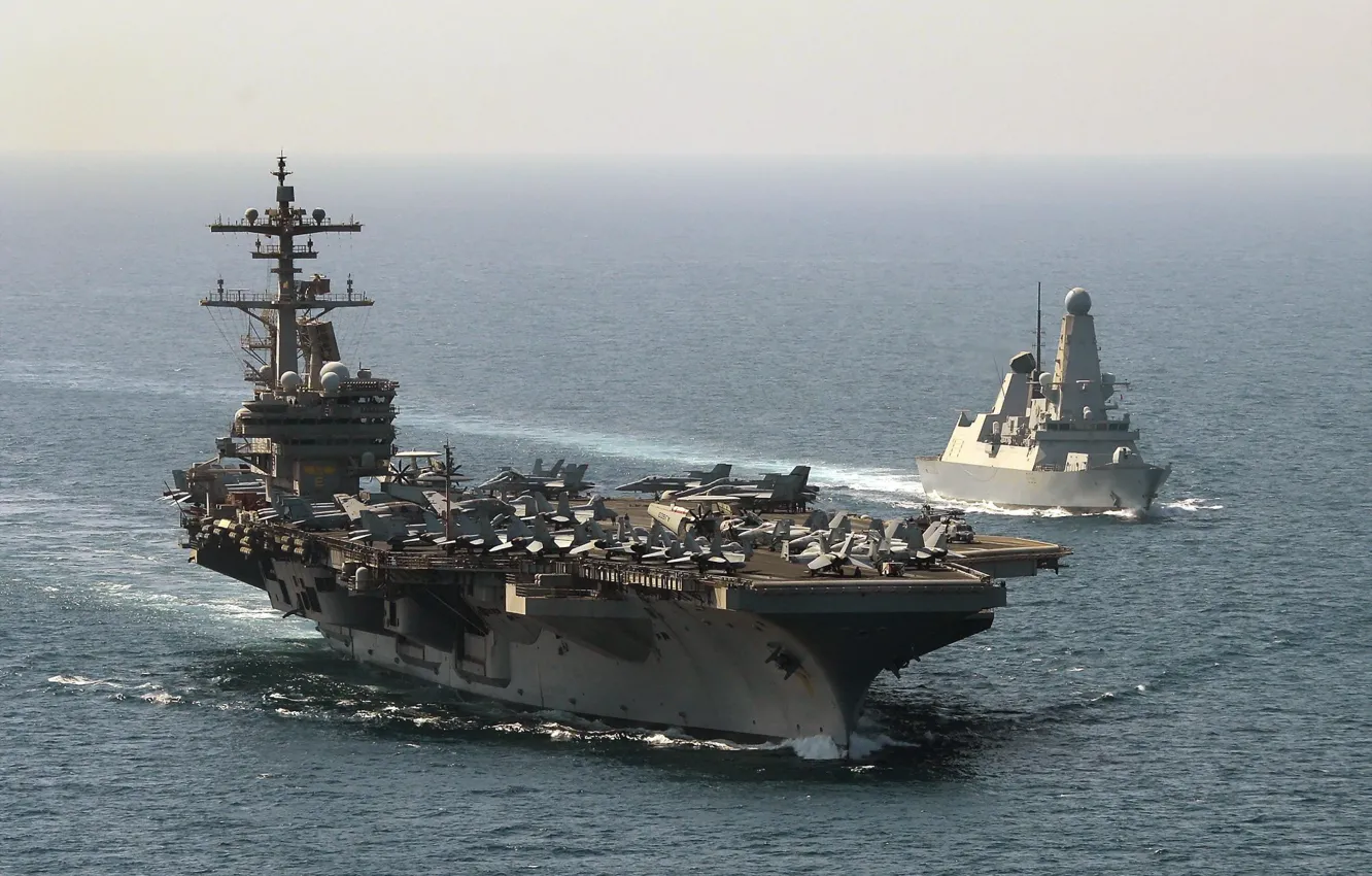 Photo wallpaper sea, weapons, USS George HW Bush