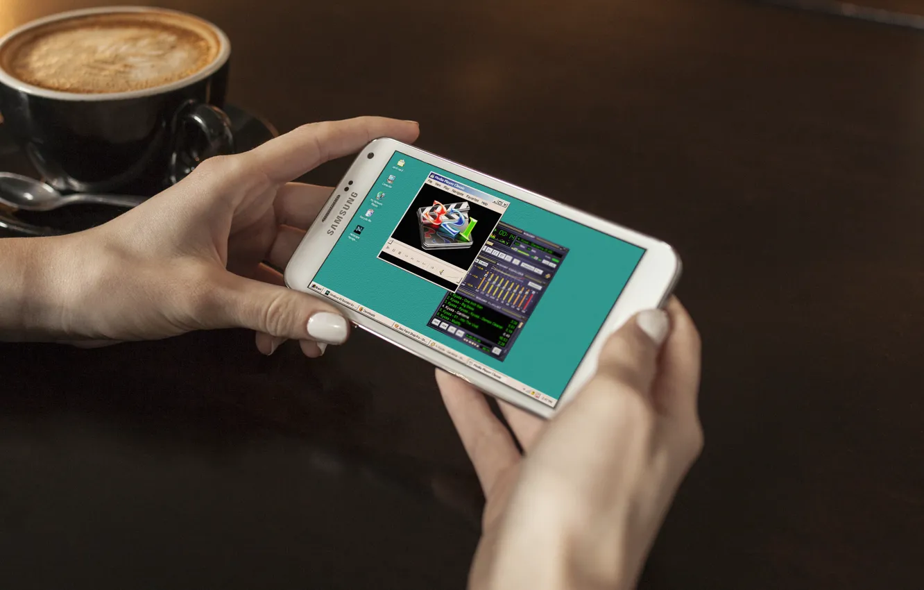 Photo wallpaper Galaxy, Samsung, windows 95