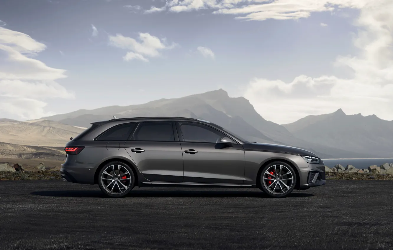Photo wallpaper Audi, side view, universal, 2019, A4 Avant, S4 Before