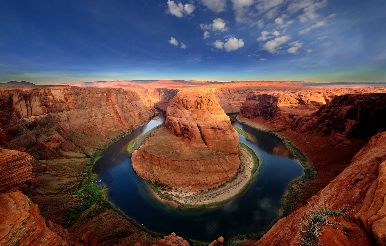 Photo wallpaper the sky, river, the evening, canyon