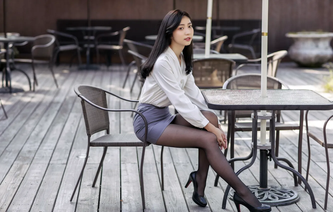 Photo wallpaper girl, background, Asian
