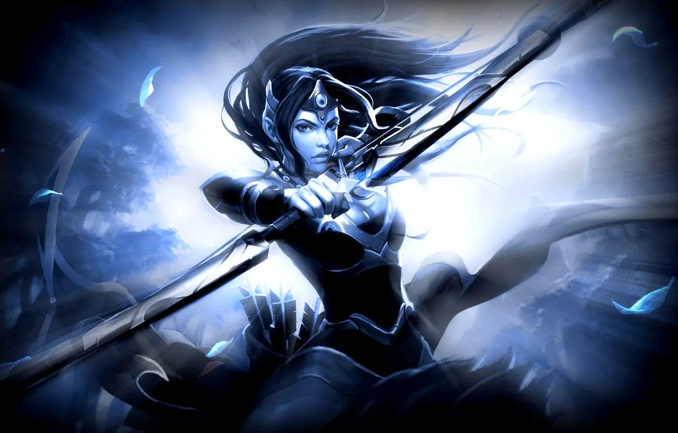 Photo wallpaper look, girl, light, armor, Archer