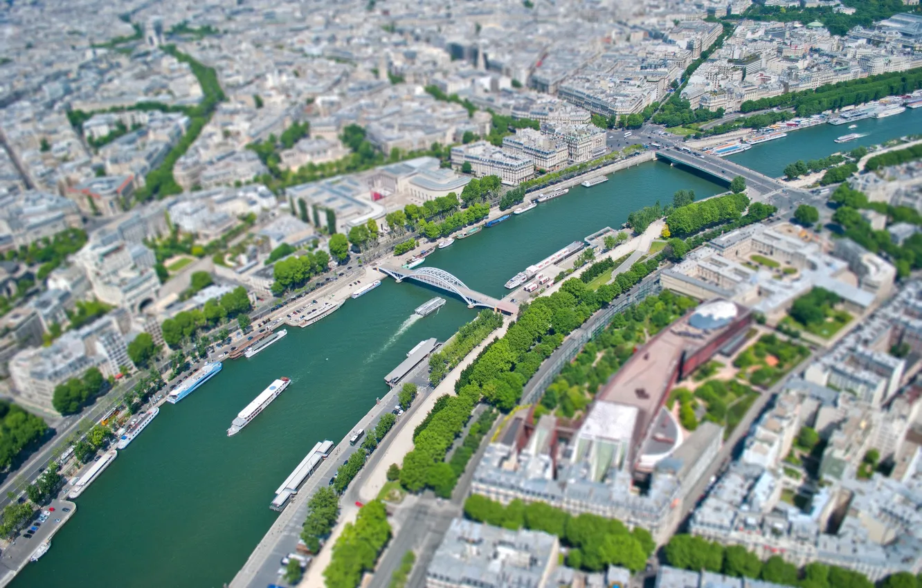 Photo wallpaper river, street, France, Paris, ship, home, hay, panorama