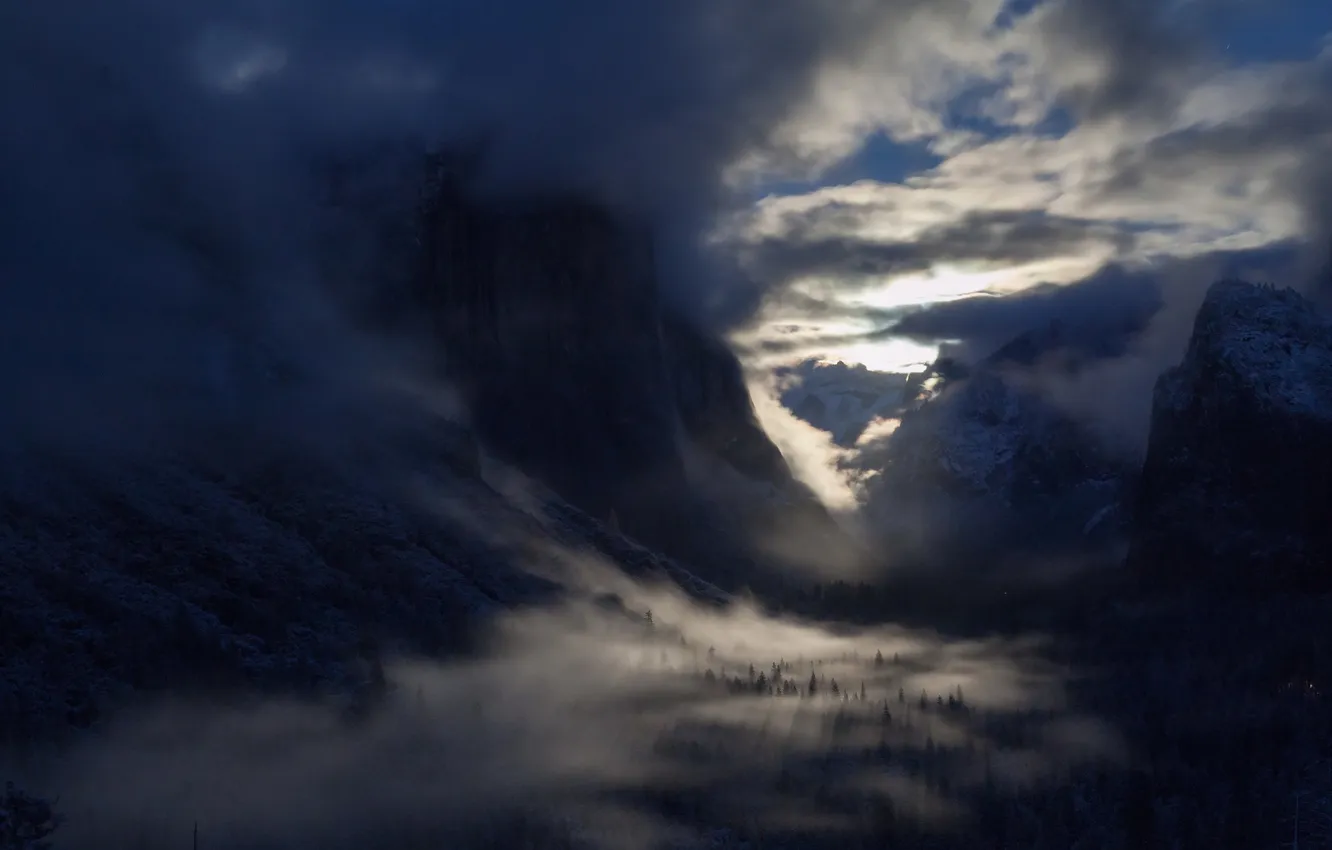 Wallpaper Mist, Yosemite National Park, The Captain, Hidden Village for ...