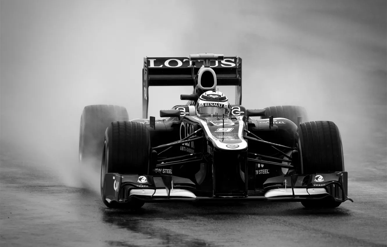 Photo wallpaper b/W, formula 1, 2012, Lotus, formula 1, Raikkonen, lotus, kimi raikkonen also