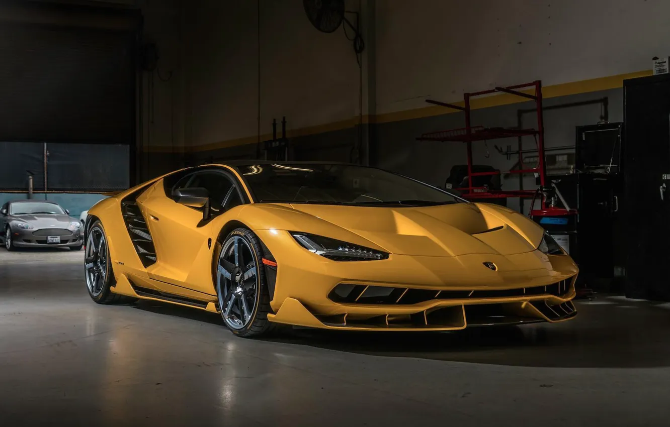 Photo wallpaper lamborghini, yellow, centennial