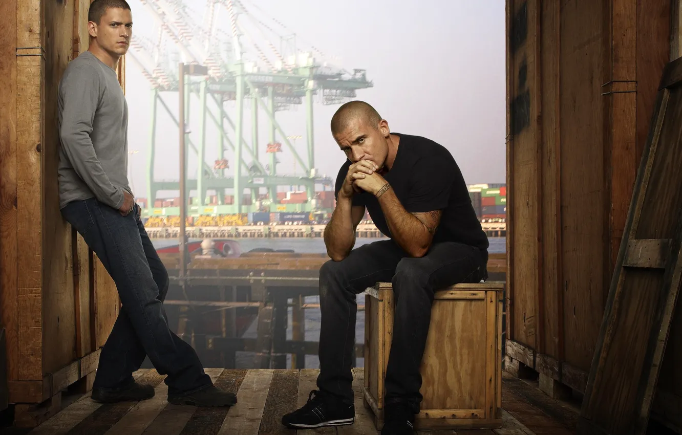 Photo wallpaper escape, Wentworth Miller, Prison Break, Wentworth Miller, Dominic Purcell, Michael Scofield, Lincoln Burrows, Dominic Purcell