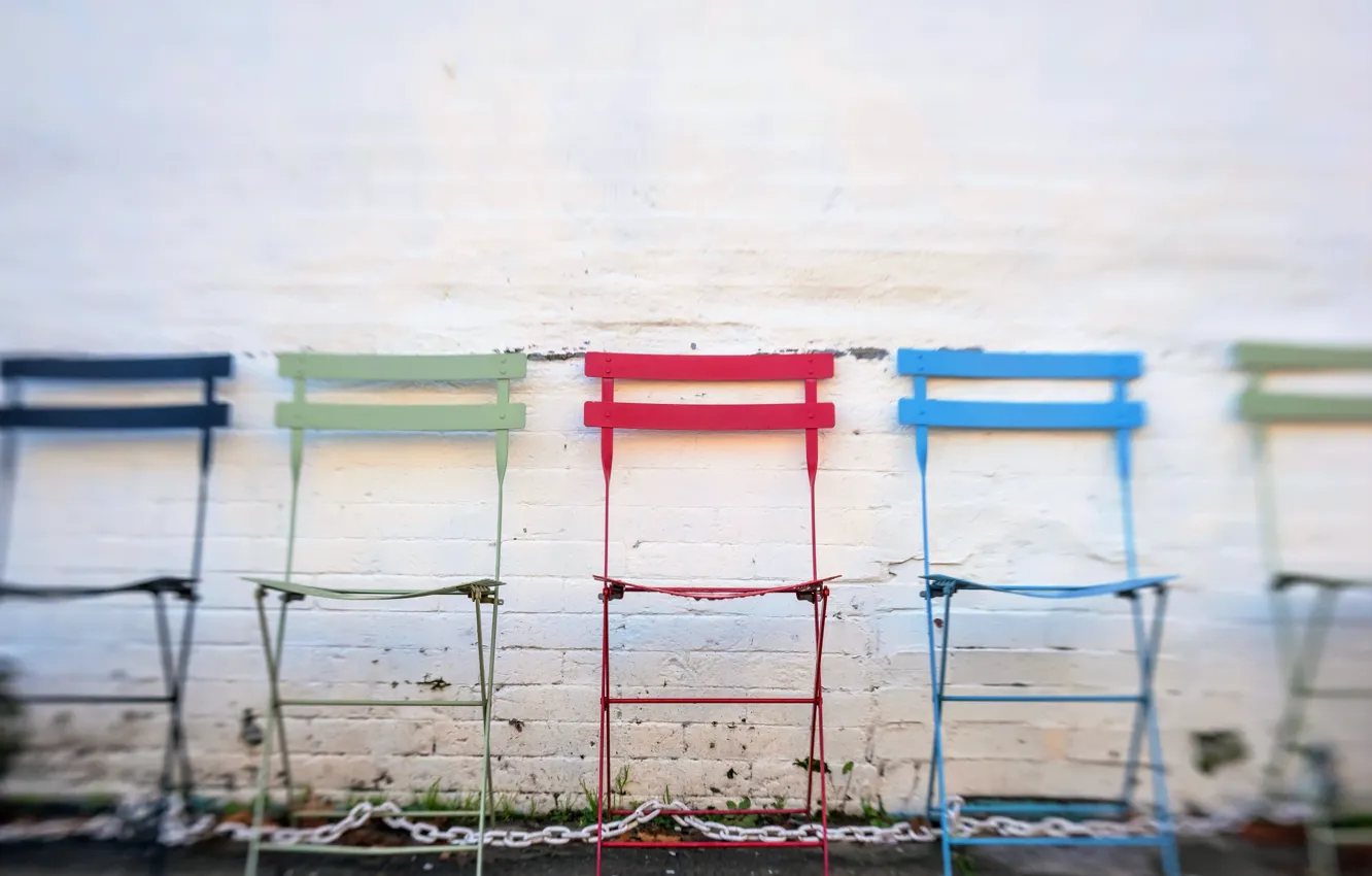 Photo wallpaper wall, chain, chair